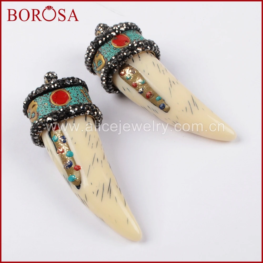 BOROSA Новый 6 шт горный хрусталь проложенный инкрустацией латунь подвеска в виде