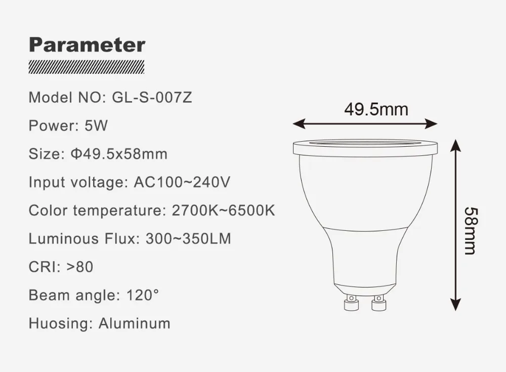 G светодиодный OPTO завод ZIGBEE ZLL 5 Вт RGBWW/CW GU10 светодиодный RGB+ двойной белый прожектор AC100-240V работы с amazon echo plus и ZIGBEE 3,0