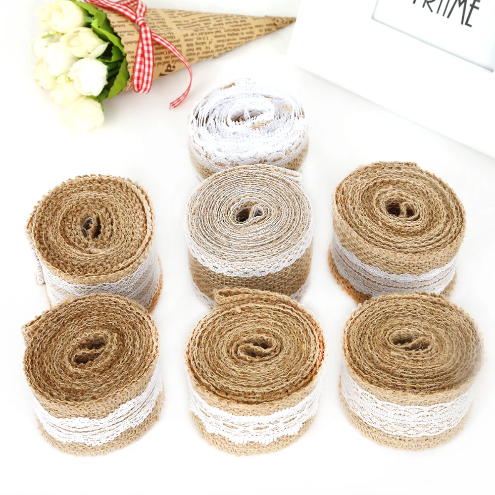 Джутовая лента в рулонах 2 метра 5 см|ribbon ribbon|ribbon 5cmribbon rustic |