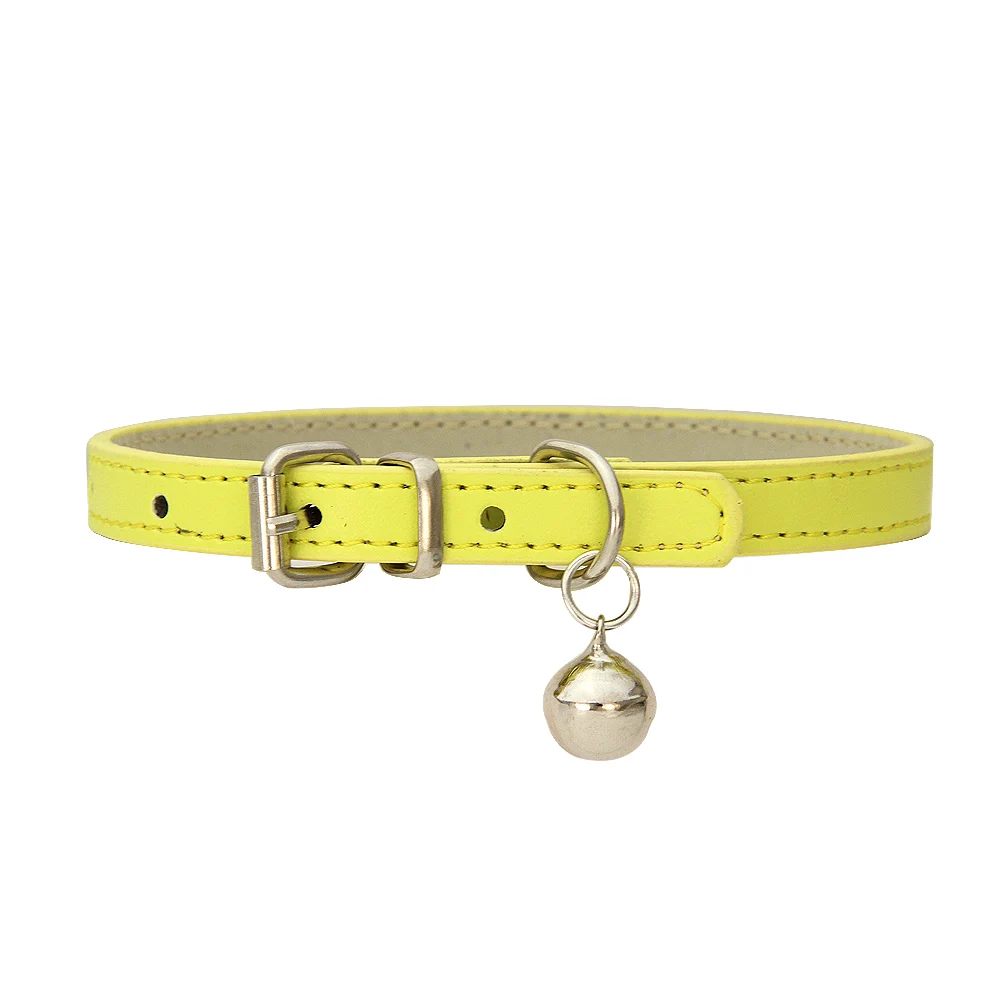 Yellow 16 цветов Ошейник Колокольчик для кошки маленькая собака щенок котенок ремень ожерелье для домашних животных блошиный ошейник товары для кошек Чихуахуа - Цвет: Yellow