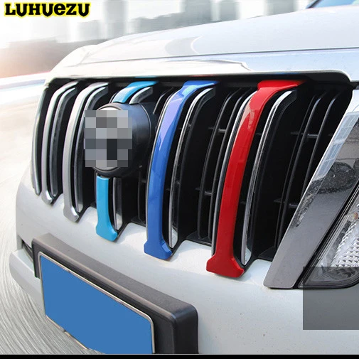 Luhuezu 6 шт. Хромированная передняя решетка радиатора для Toyota Land Cruiser Prado FJ 150