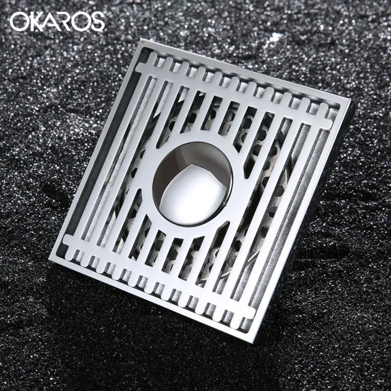 OKAROS 10*10 см квадратный Слив для душа латунная хромированная отделка анти-запах