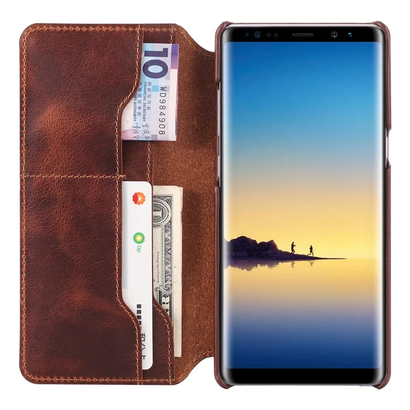Роскошные Бизнес Стиль Чехол-бумажник из натуральной кожи для samsung Galaxy S9 плюс