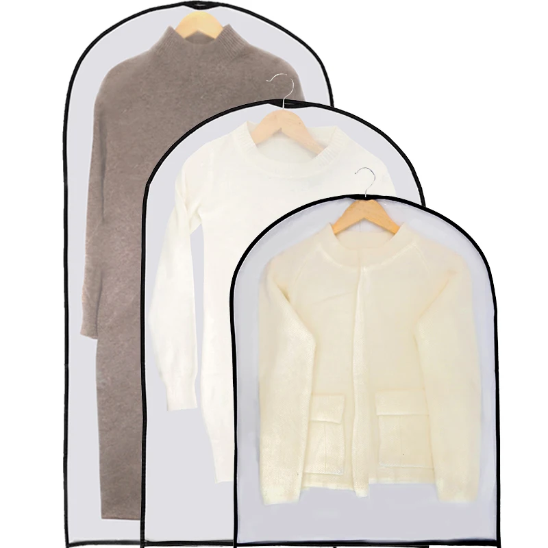Transparent clothes dust bag Washable finishing storage dust-proof cover Household coat suit organizer hanging ba'g |