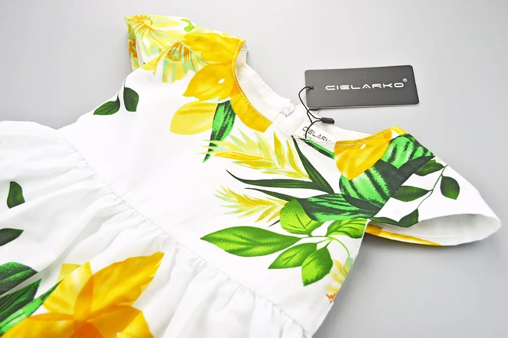 Платье для девочек с рукавами-лепестками из хлопка цветами | Детская одежда и