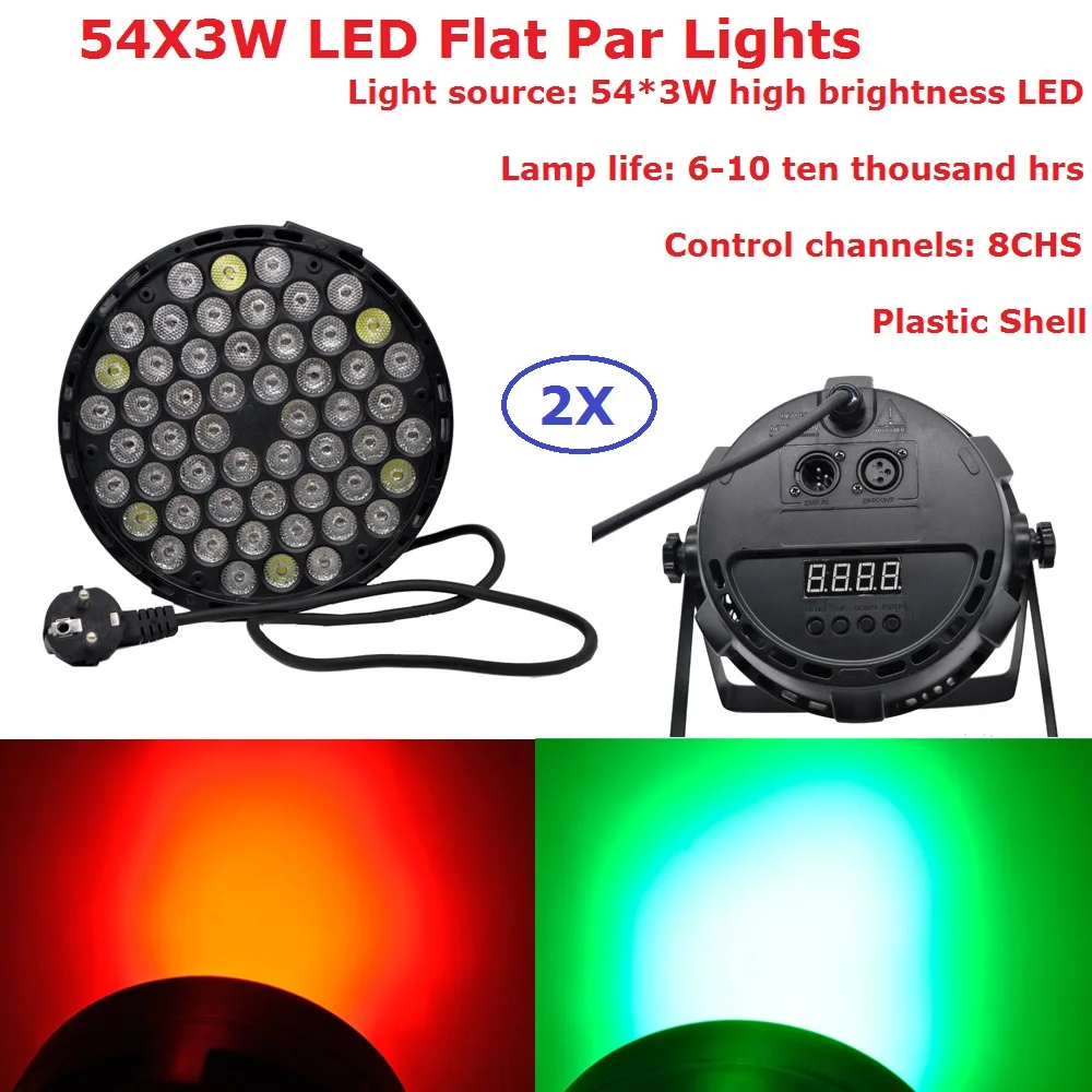 

Высокое светодиодный 54LED S LED светильник 54X3W RGBW 4 цвета LED Flat Par Светильник s с 8 DMX каналами для ночного клуба диджея дискотеки шоу