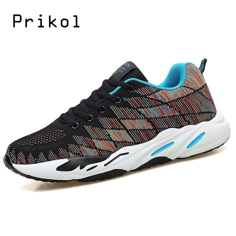 Prikol бренд Для мужчин спортивные Обувь Мода Бег легкий спортивный Fly Knit Спортивная