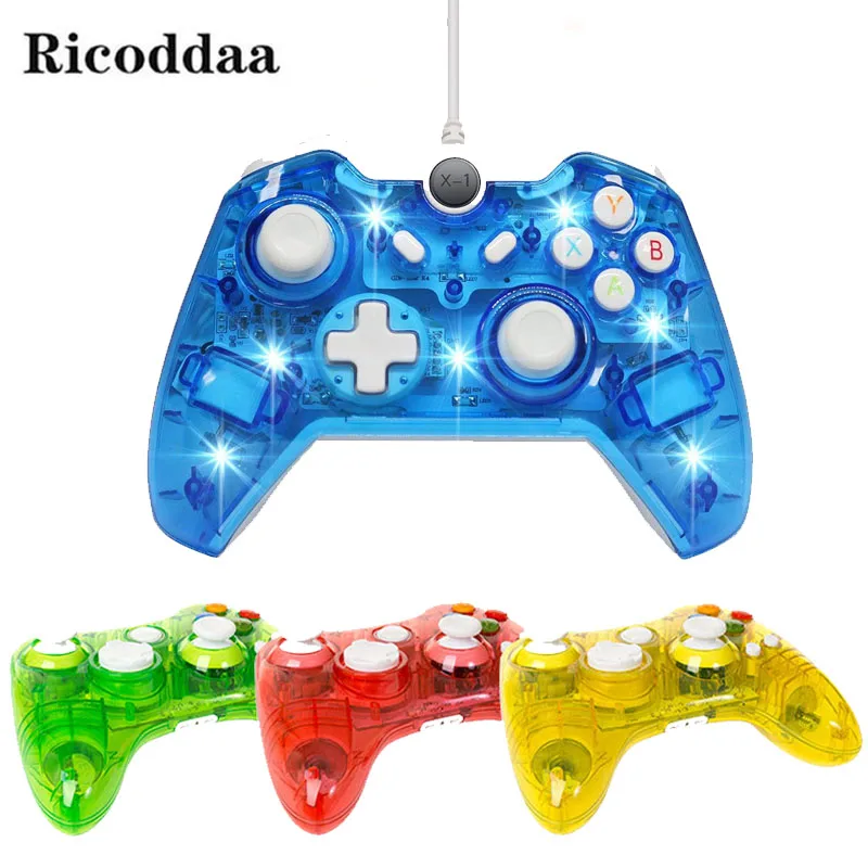 

Transparent USB Wired Joypad Controller For XBOX 360 Remote Controle Joystick Gamepad For Microsoft Xbox 360 Win 7/8 Accessories