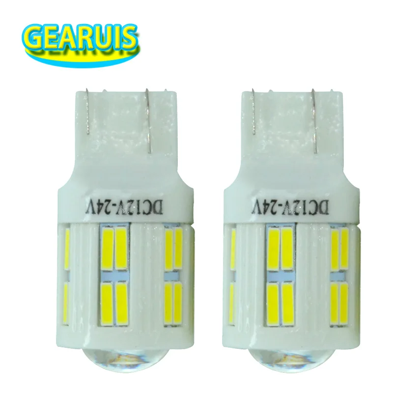 100 шт. T20 W21/5 Вт 7443 7444NA Керамика 28 SMD 7020 светодиодный 7440 230MA лампы для задние стоп