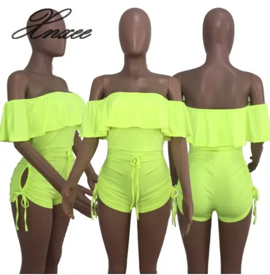 

Xnxee Women's summer explosions elastic bandage fluorescent sexy tube top jumpsuit
