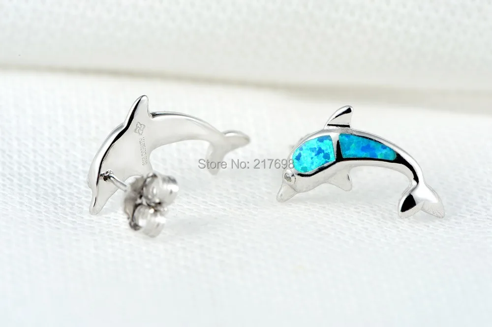 Женские серьги пусеты DORMITH из серебра 925 пробы с опалом|zirconia stud earring|opal earringsopal silver
