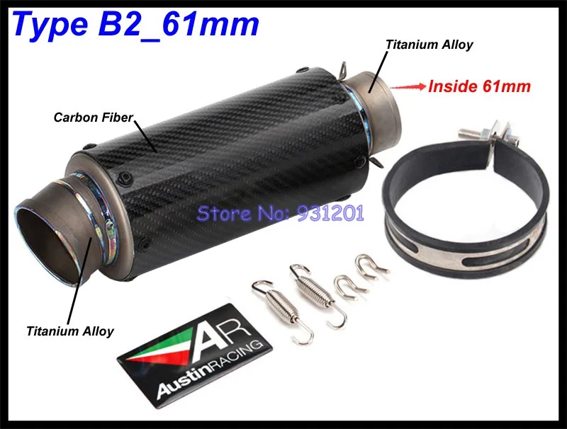 Inlet 51mm / 61mm Motorcycle Exhaust Pipe Muffler Escape Moto Universal for S1000RR S1000XR NC750X GSR 600 CB650F R1 R3 R6 etc. |