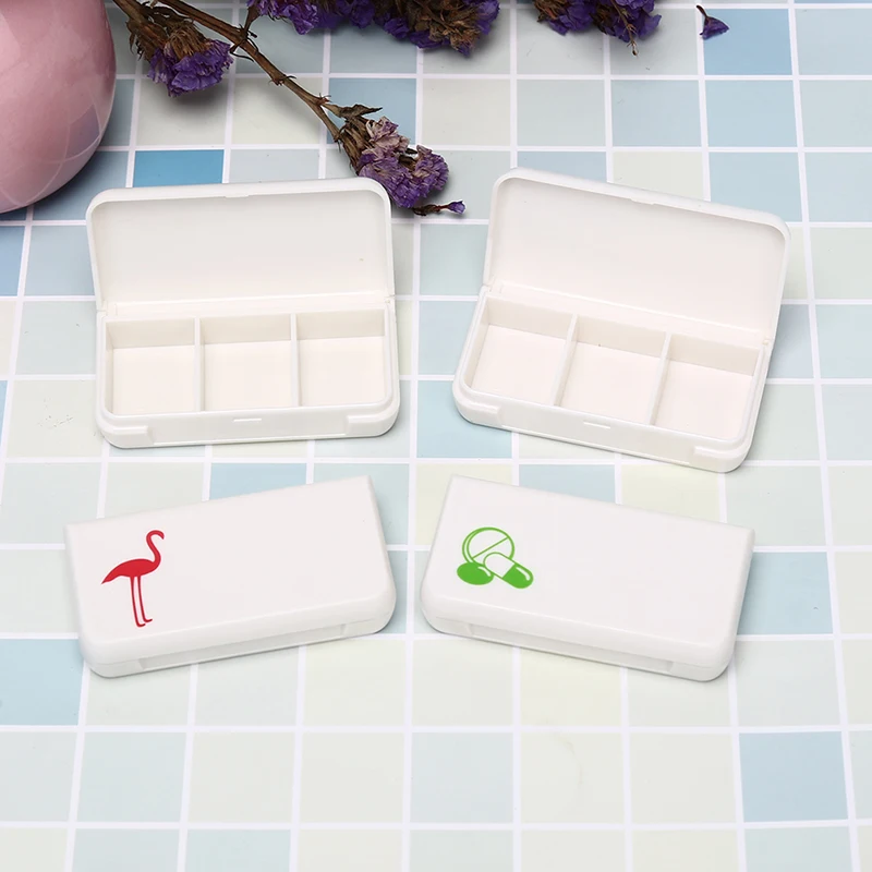 Three grid Compartment Travel Pill Box Organizer Tablet Medicine Storage Dispenser Holder Health Care Tool Literary Fresh | Красота и