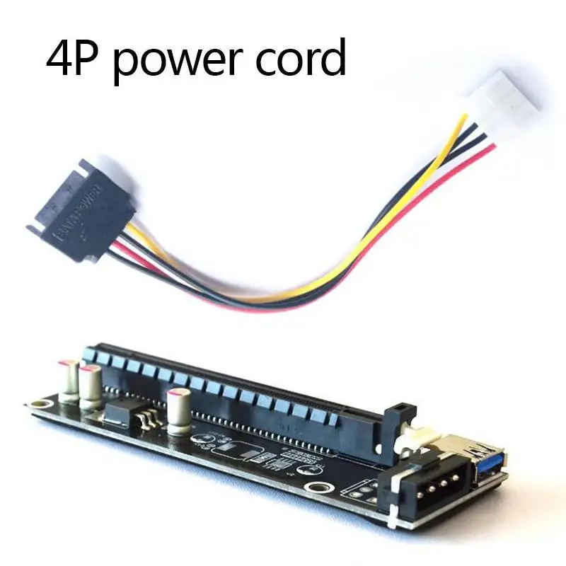 Cewaal PCI-E 1x до 16x расширитель Riser Card SATA 4P мощность кабельная проводная линия Express |