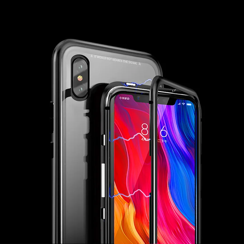 Магнитный металлический чехол для Xiaomi Mi 9 роскошный из закаленного стекла xiaomi Redmi