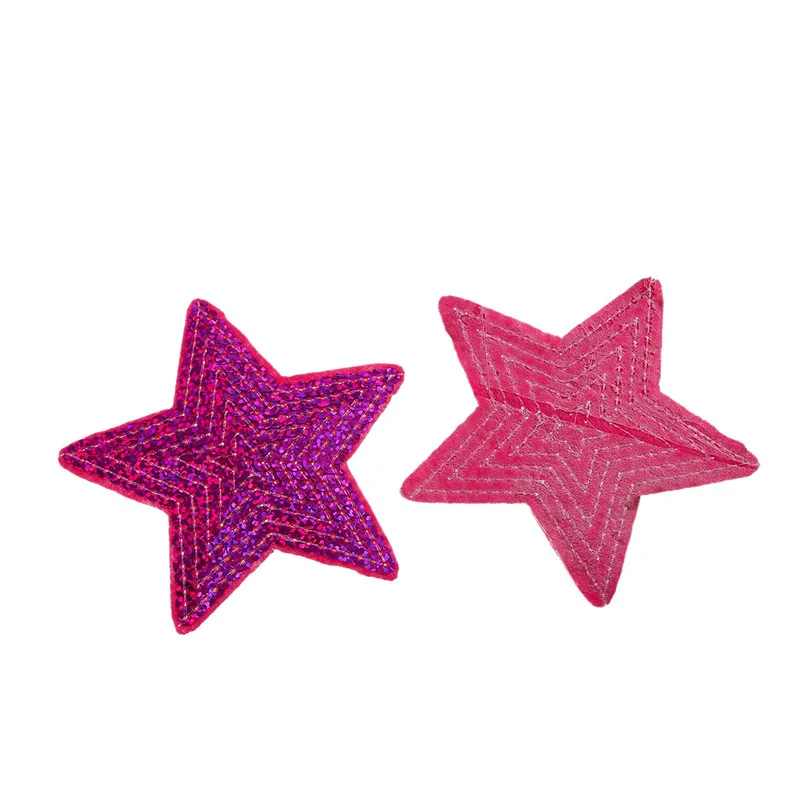 

DoreenBeads Purple Pink Sequined Stars Shape Polyester PVC Decorative Pasted Cloth For Women Children Bags Sweater Jeans3PCs/Set