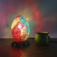 led egg light turkish mosaic lamps for table decor handmade mosaic glass lampshade side table lamp retro kids nightstand lamp