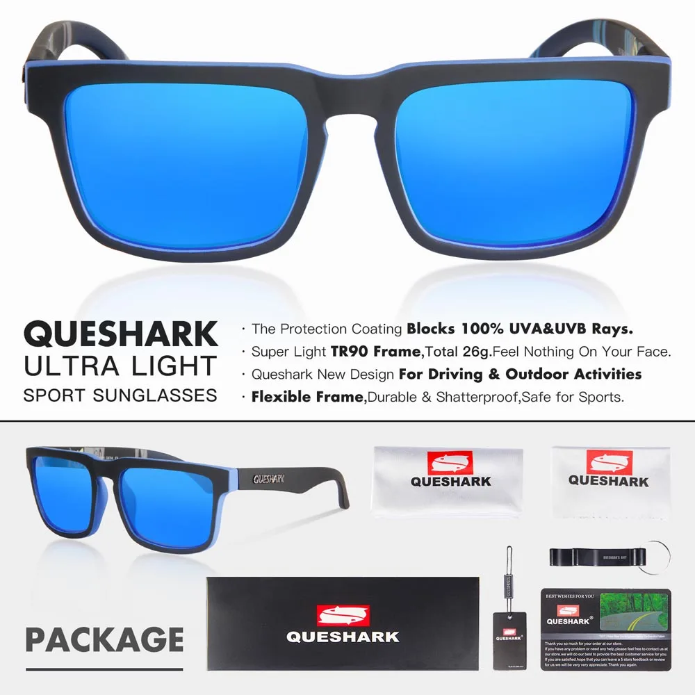 06 QUESHARK TR90 с принтом рамки поляризованные походные солнцезащитные очки Uv400 Кемпинг Рыбалка очки спортивные очки - Цвет: 06