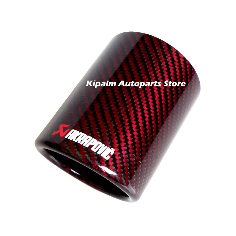 Akrapovic логотип автомобиля Универсальный выхлопной трубы красный и саржевый углеродного волокна крышка Глушитель Трубы наконечник чехол выхлопной трубы наконечник корпус