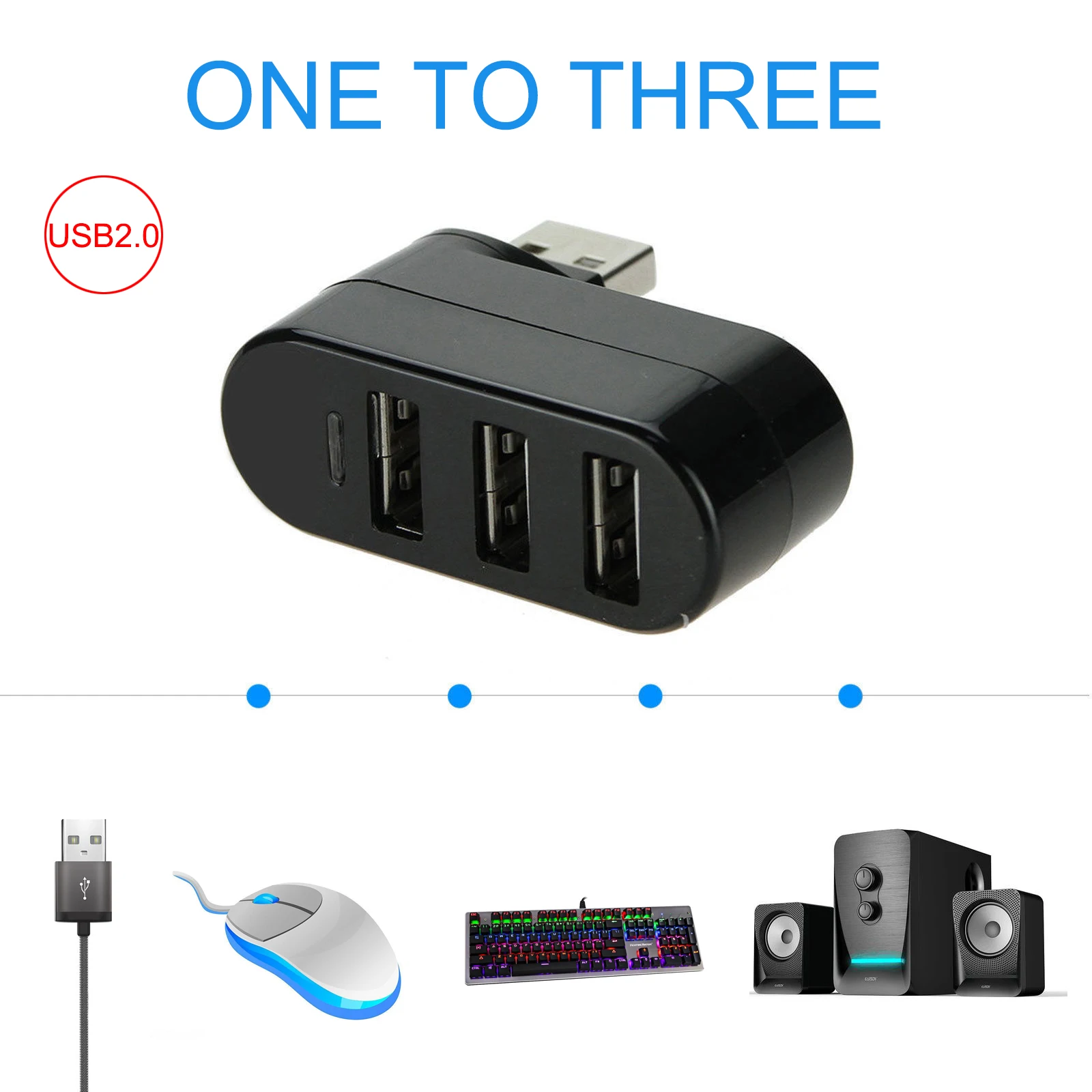 Высокое качество для ноутбука концентратор компьютера USB Поворотный сплиттер