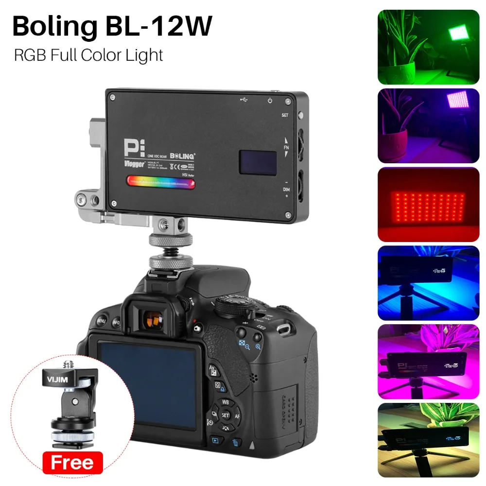 Boling BL P1 RGB полноцветный светодиодный видео свет Vloging освещение для фотосъемки 2500 K
