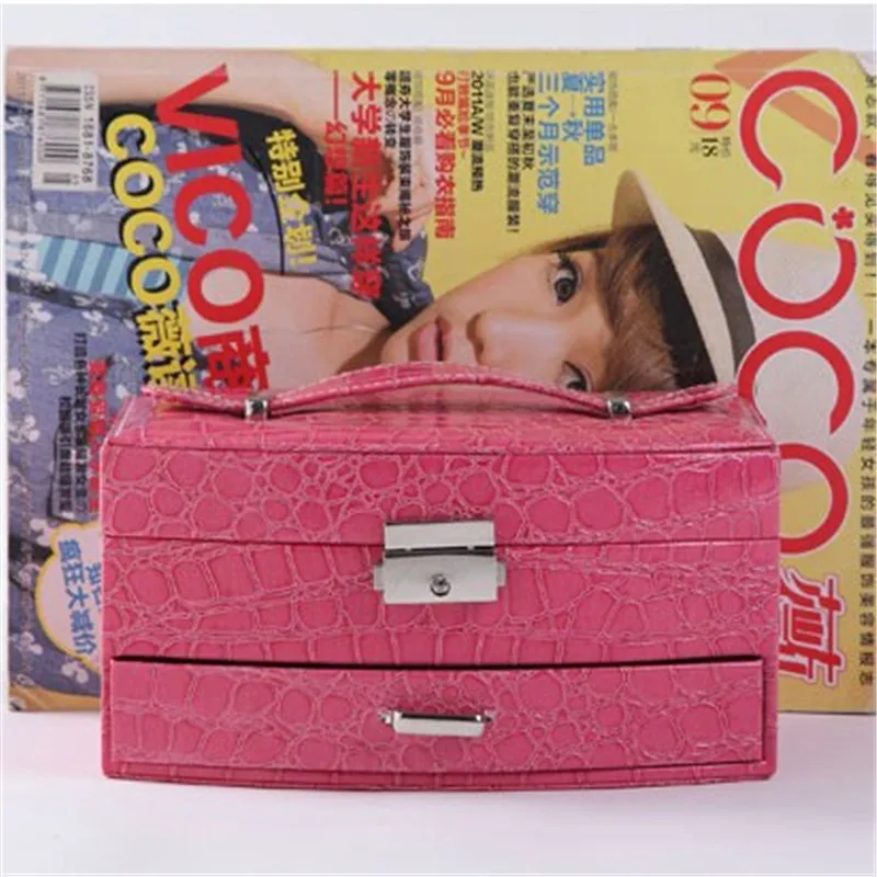 

LIYIMENG Jewelry Packaging Box Casket For Exquisite Makeup Case Cosmetics Beauty Organizer Container Graduation Birthday Gift
