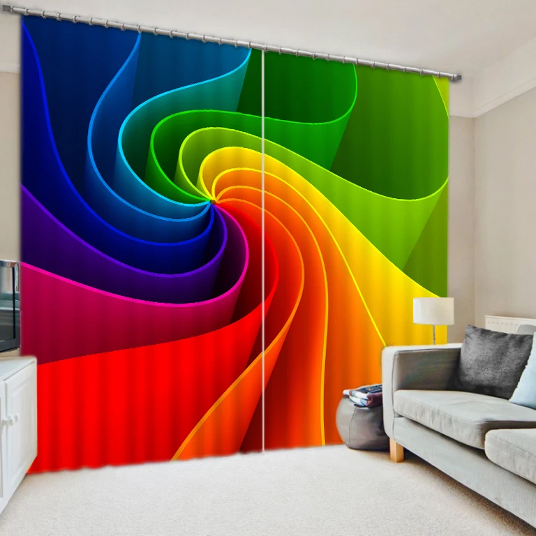 colorful curtains 3D Curtain Printing Blockout Polyester Chinese Sun Photo Drapes Fabric For Room Bedroom Window | Дом и сад
