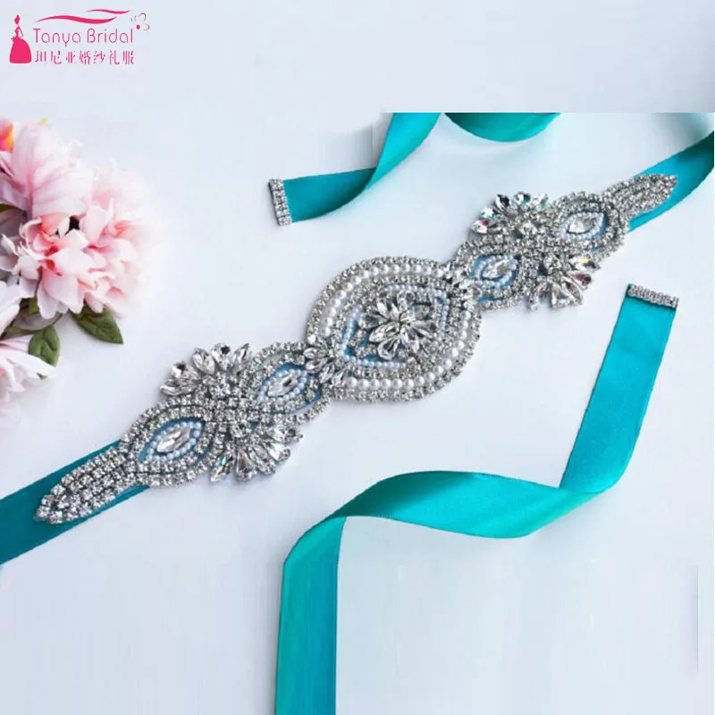 

Bling Bling Crystal Wedding dress belt Luxury bridal sash accessoires pour robes de mariage Evening rhinestones Belt Z1296