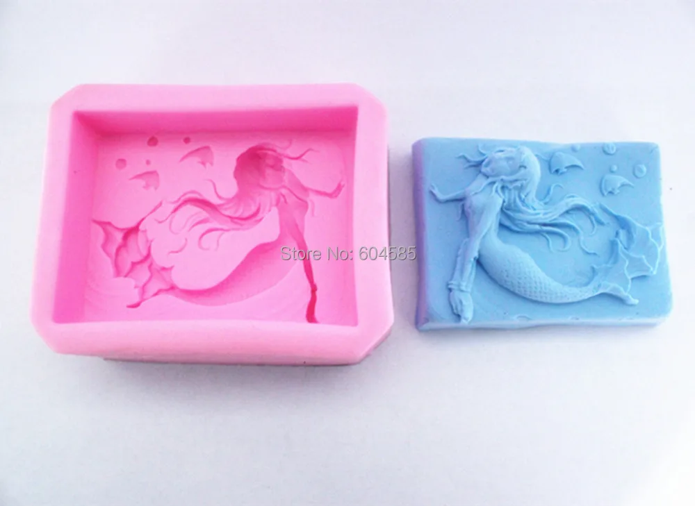 3 1 &quotРусалка и рыба 0828 Ремесло Искусство Силиконовое мыло формы ремесла DIY|silicone