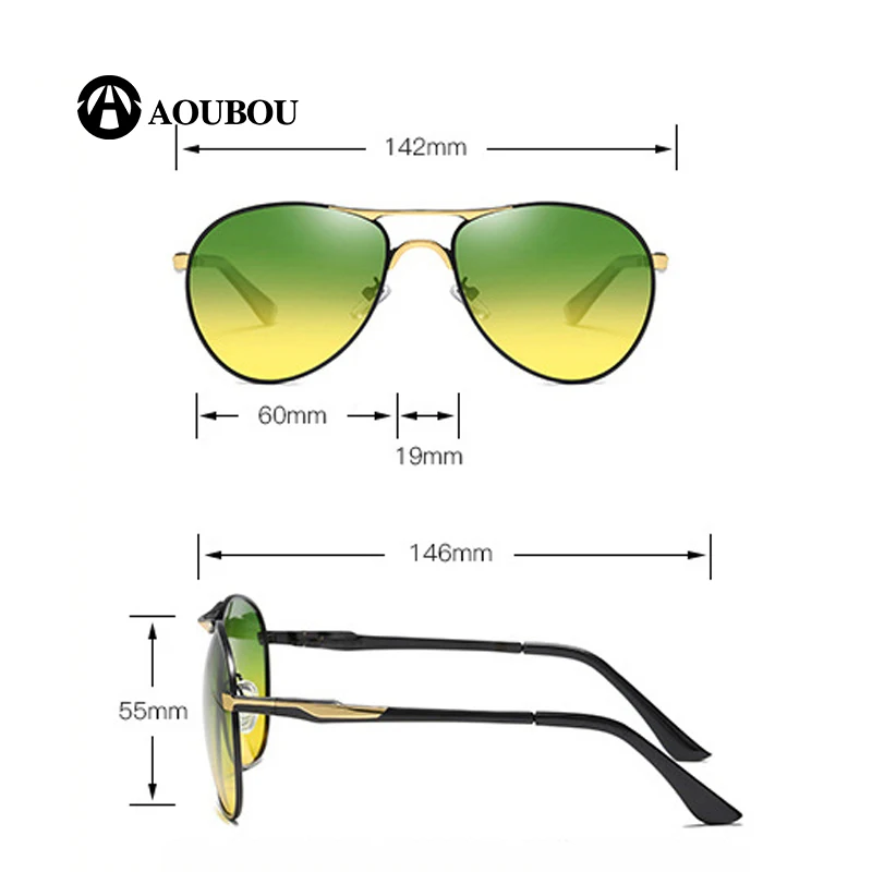 Очки ночного видения Поляризованные день и ночь винтажные очки Hombre Oculos Masculino Veithdia