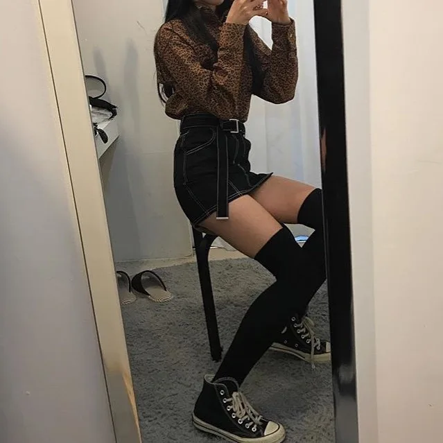 Элегантный дизайн женская тонкая трапециевидная юбка повседневные джинсовые