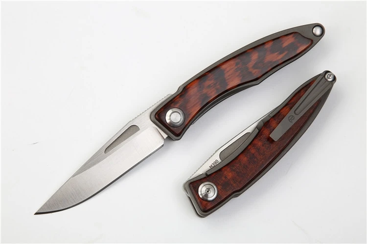MIKER CR Mnandi M390 лезвие змея дерево титановая ручка складной нож медная шайба