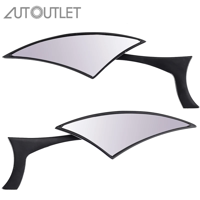 Алюминиевые зеркала AUTOUTLET с ЧПУ Черное лезвие для мотоцикла круизера чоппера 8 10