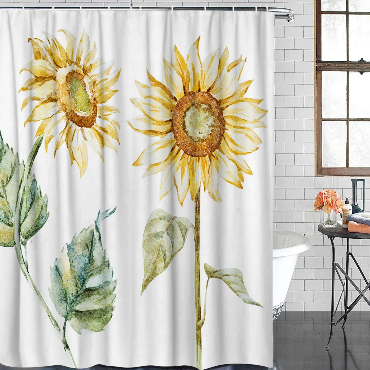 Подсолнух акварельный Style11Fabric занавеска для душа s Аксессуары ванной комнаты