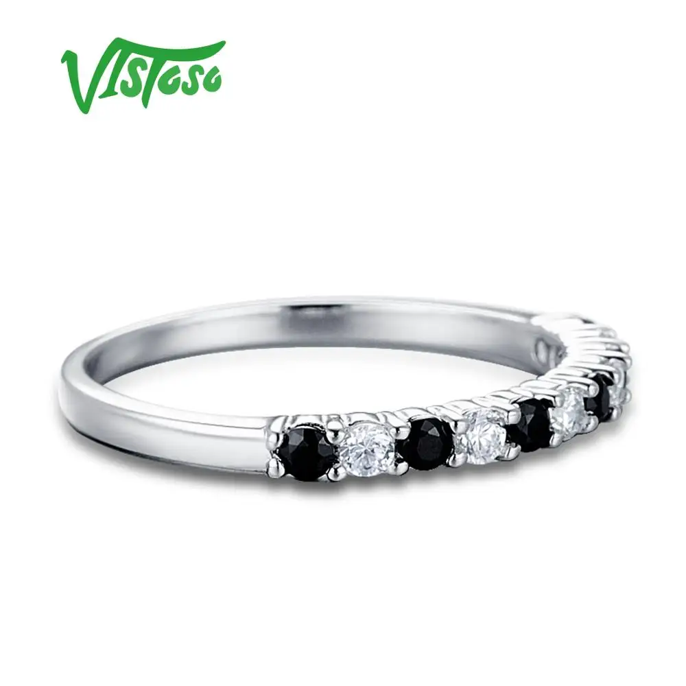 VISTOSO Серебряное кольцо для Для женщин помолвки свадьбы годовщины ослепительно