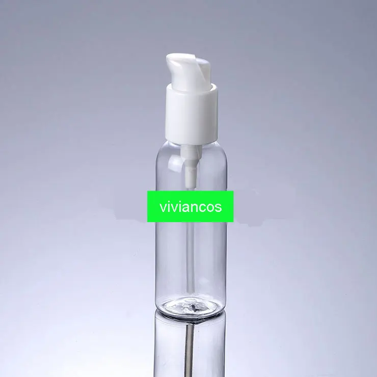 

1000 шт./лот новейшая емкость 100 мл пэт круглая прозрачная бутылка с насосом для пресса для лосьона, косметическая упаковка