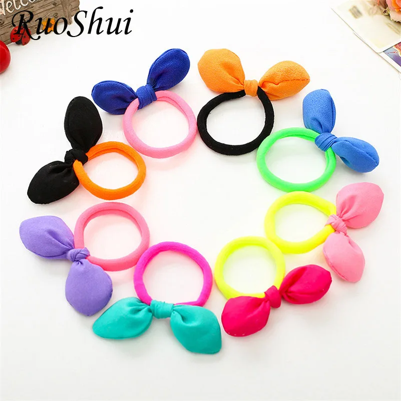 2pcs Rabbit Ears Hair Band Children Kids Accessories Scrunchies Elastic Bands for Women Girl Kid Rubber Rope | Детская одежда и