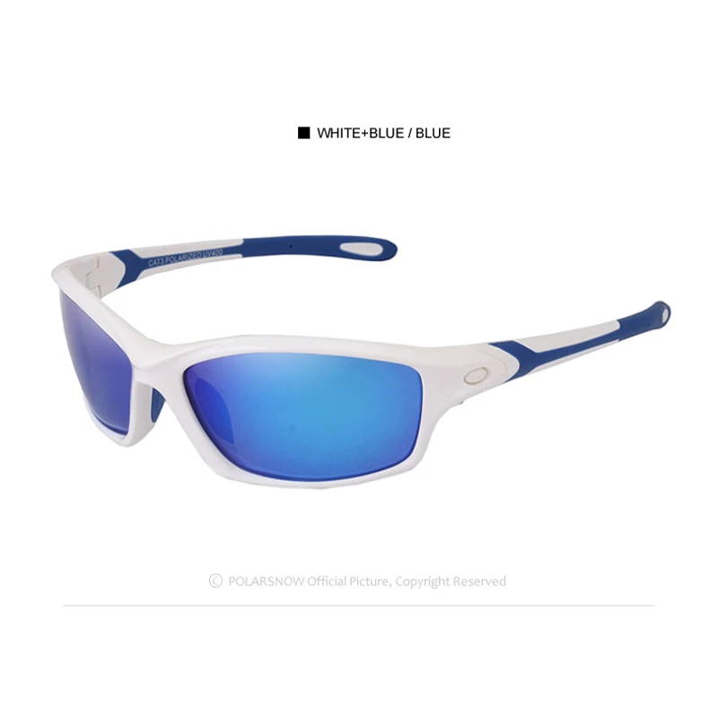 White l Blue POLARSNOW Одежда высшего качества Поляризованные спортивные солнцезащитные очки для Для мужчин TR90+ резиновые мужские UV400 очки, подходят для вождения, солнцезащитные очки Винтаж Oculos P8633 - Цвет линз: White l Blue