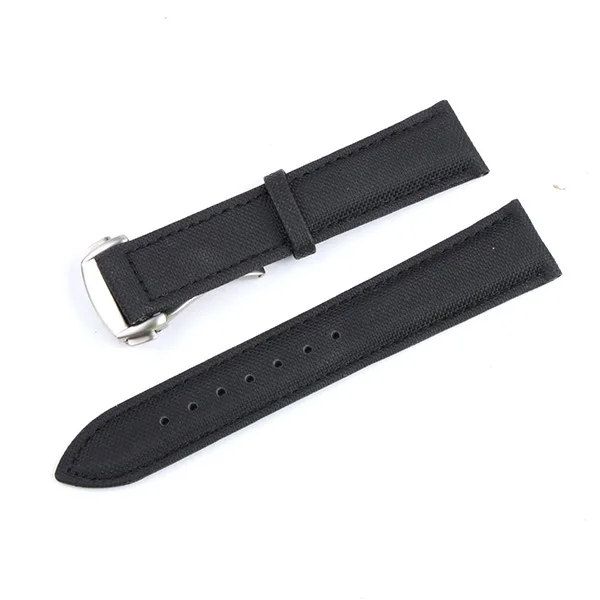 Black-Black 19 мм, 20 мм, 21 мм, 22 мм, мужские часы, браслет для Tudor Bay, Omega, Seamaster, скоростной, планета, океан, 600, ремешок, холщовые, нейлоновые Ремешки для наручных часов - Цвет ремешка: Black-Black