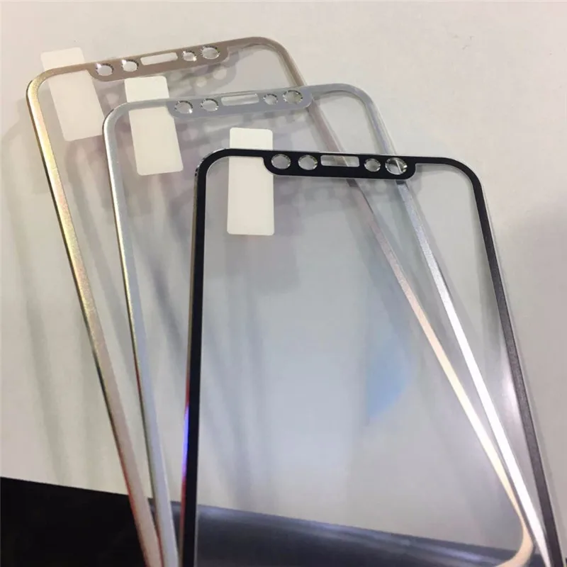 3D закаленное стекло из алюминиевого сплава для iPhone X, защита переднего и заднего экрана, полное покрытие, Защитная пленка с изогнутыми краями для iPhone X