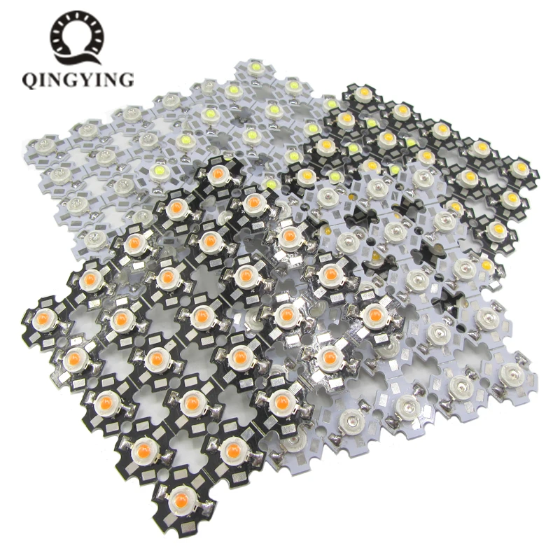 Светодиодный высокой мощности 25 шт. 1 Вт 3 полный спектр белый теплый зеленый