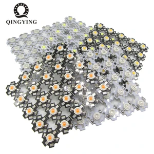 Светодиодные лампы полного спектра высокой мощности, 50 шт., 1 Вт, 3 Вт, белый, теплый белый, зеленый, синий, темно-красный, 660 нм, королевский синий с 20 мм белой, черной звездой, печатная плата