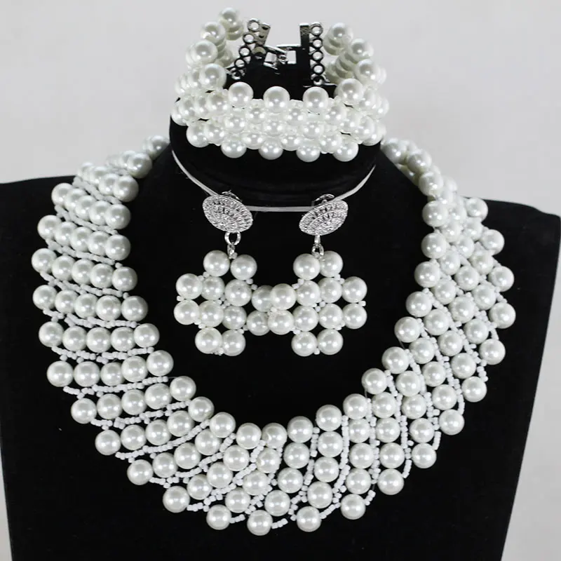 Handmade Chunky Beads Party Necklace Shell Freshwater Pearls Choker Wedding Women Jewelry QW1175 | Украшения и аксессуары