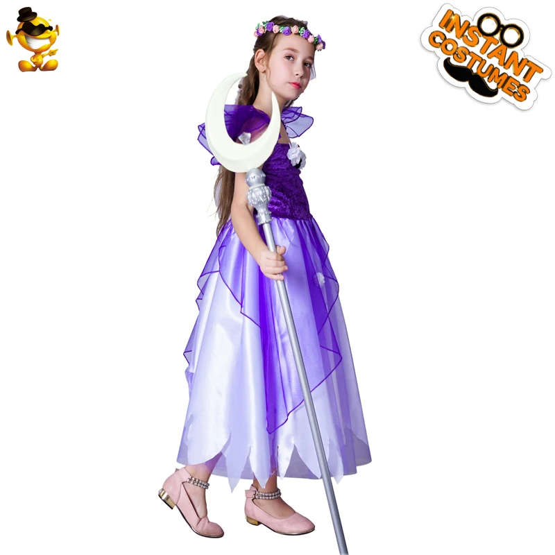 

DSPLAY Girls Purple Princess Costumes Girls Fashionable Long Dress For Halloween Carnival Party Princess Costumes