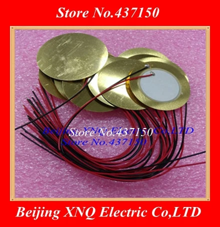 100PCS/LOT 35mm Piezo Ceramic Element with cable length 15cm free shipping Piezoelectric | Электронные компоненты и