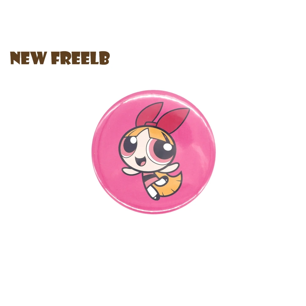 Классический американский мультфильм Powerpuff девушки Кнопка булавки броши Kawaii аниме Рождественский подарок ювелирные изделия для детей студентов друзей 2,28" - Окраска металла: B