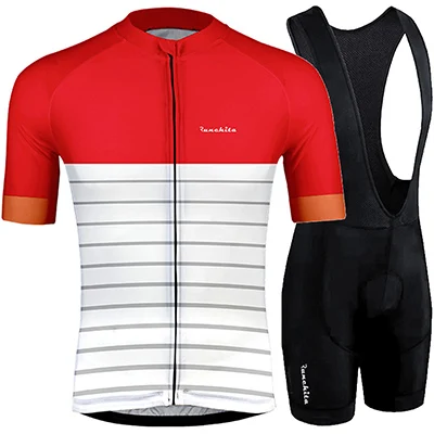 Set 03 Radtrikot herren kurzarm RUNCHITA летний комплект из Джерси с коротким рукавом и нагрудником и шортами для езды на велосипеде Camisa ciclismo MTB ropa ciclismo - Цвет: Set 03