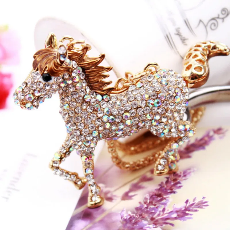 Tassina девушки Colar Horse Винтаж Кристалл Серебряный цвет летние длинные Подвески на