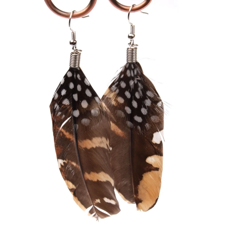 Super Deals Fashion White Spot Feather Drop Earrings | Лампы и освещение