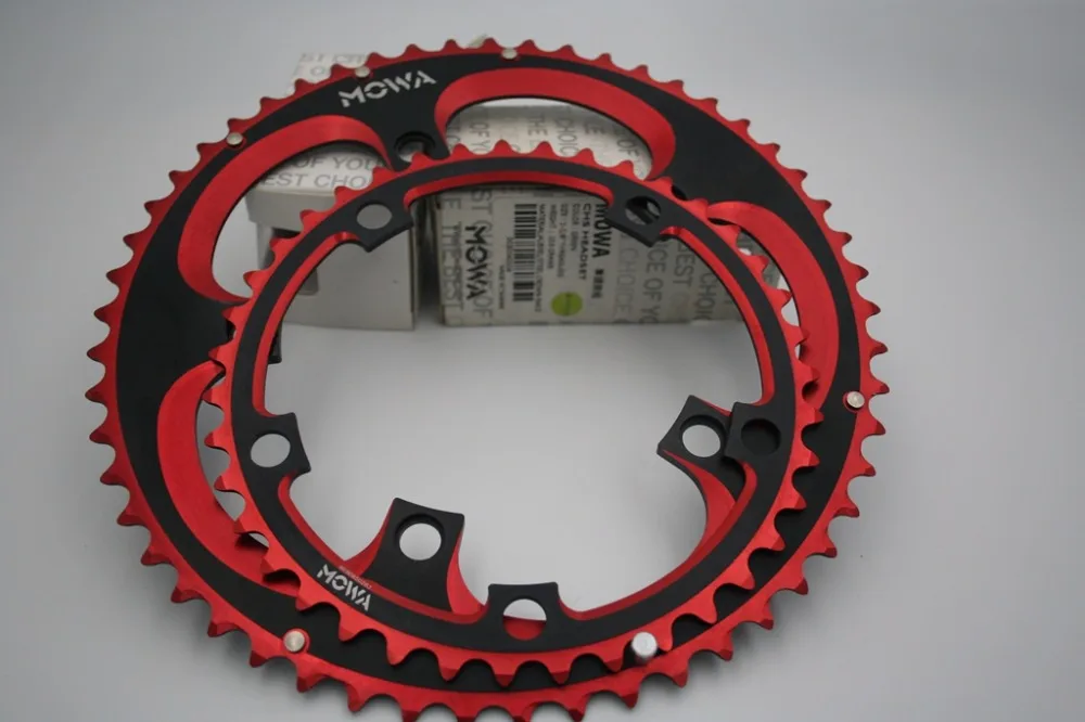 Комплект звездочек для шоссейного велосипеда 5 arm 154G чёрный/Красный ЧПУ 154 г/компл.